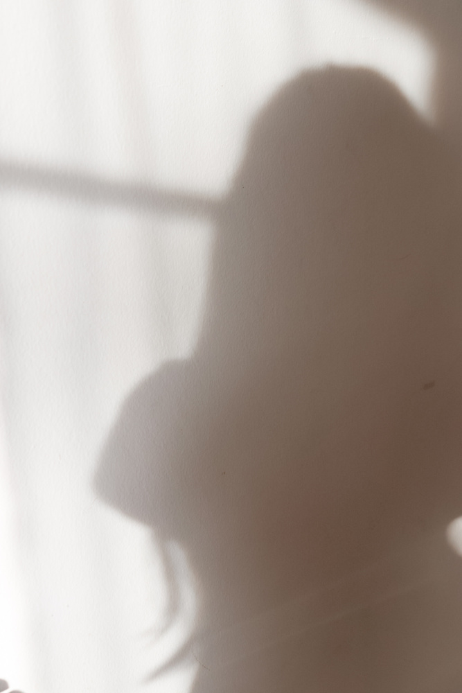 Silhouette of Woman Standing by Window